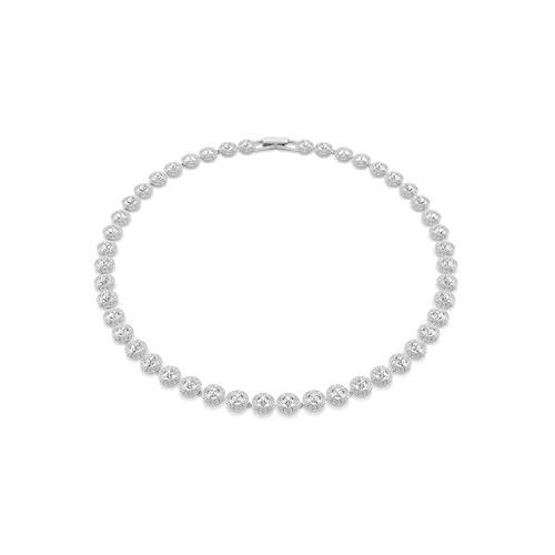 Swarovski Collana Tennis Una Angelic, Taglio Round, Media, Bianca, Placcato rodio