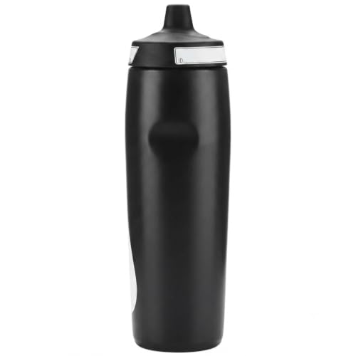 Image of NIKE REFUEL Bottle 24 OZ - Black /Black /White, 709 ML | Squeezable Material, Textured Surface, Quick Hydration