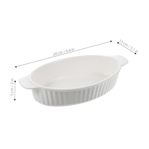 Plat à gratin céramique 8 pouces assiette décorative double poignée ragoûts
