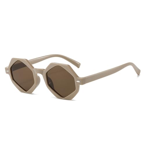 Lunettes de soleil rétro polygone avec rivets et verres dégradés