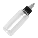 LABRIMP 10 Stück 60ml Leere Pigmentfläschchen aus Transparentem Kunststoff Auslaufsichere Tintenaufbewahrung für Tattoo Pigmente und Flüssigkeiten