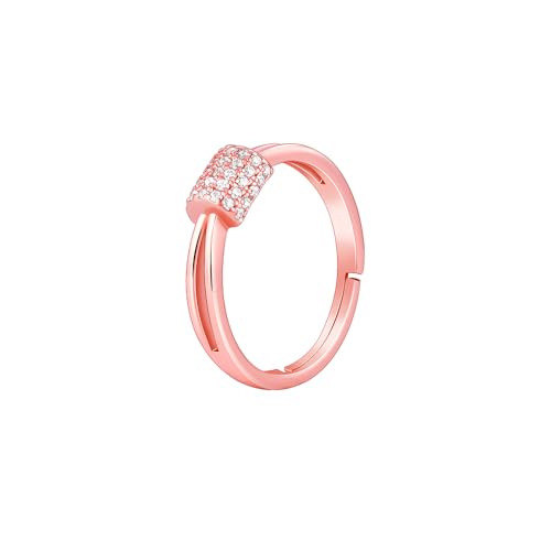 Image of GIVA 925 Silver Rose Gold Lucky Loop Ring, Adjustable | Gifts for Women and Girls | With Certificate of Authenticity and 925 Stamp | 6 Months Warranty