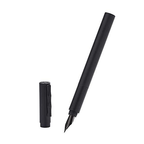 Hongdian H3 Black Aluminum Fountain Pen Fine Nib, Screw Cap, Slim Light Weight Pen