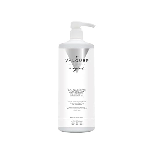 Valquer Gel Conductor Corporal & Facial - Para aparatología profesional (gel ultrasonido, electroterapia, gel conductor radiofrecuencia, cavitación, ipl, gel depilación láser, etc) - 1000 ml