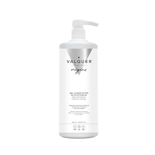 Valquer Gel Conductor de Ultrasonidos Facial y Corporal. Uso profesional en Radiofrecuencia, Depilación laser, Microcorrientes, Ipl y Cavitación. Base de Agua Incoloro e Inoloro. 1L.