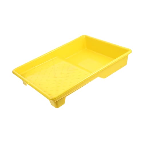 LIFKOME Bandeja de Pintura Plástica Amarilla Capacidad Grande Diseño Práctico para Rodillo y Pintura Ligera y Portátil para Proyectos de Mejora del Hogar