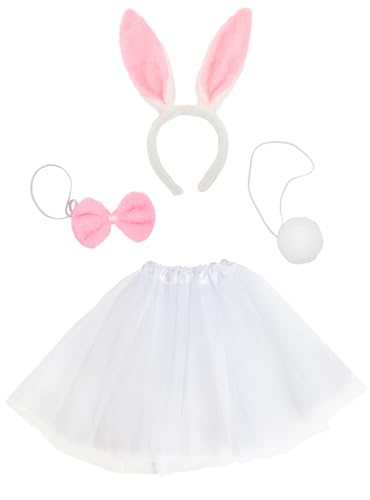 Funidelia | Kit disfraz accesorios de conejito para mujer Animales - Disfraz para adultos y divertidos accesorios para Fiestas, Carnaval y Halloween - Blanco