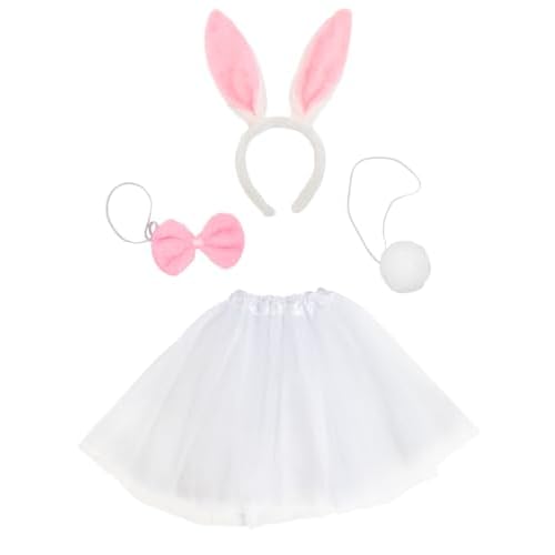 Funidelia | Kit disfraz accesorios de conejito para mujer Animales - Disfraz para adultos y divertidos accesorios para Fiestas, Carnaval y Halloween - Blanco