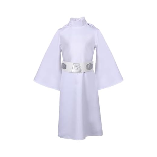 Taeyue Disfraz de princesa Leia para niños, disfraz de princesa, cosplay, vestido de lucha, bata con cinturón, Halloween, carnaval, conjunto, XL