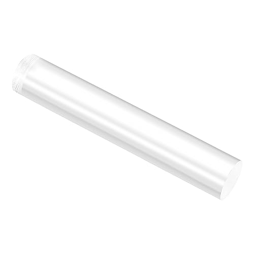 Image of uxcell Acrylic Round Rod, Clear,3 inch Diameter 12-1 /4 inch Length, Solid Plastic PMMA Bar Stick