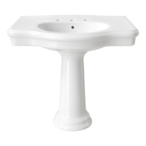 Renovators Supply Manufacturing Darbyshire 33.5" W White Pedestal Bathroom Sink