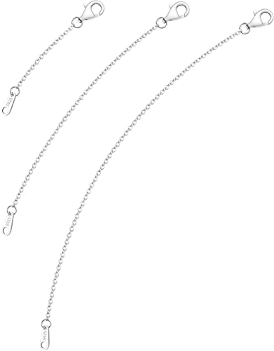 VANBARIS Sterling Silver Necklace Extenders for Women Silver Chain Extension Bracelet Extender Sterling Silver Chain Extenders for Necklaces 3 Piece Set (2 4 6 inch)