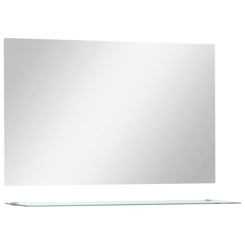 Meuble de salle de bain moderne miroir mural 100x60 cm polyvalent avec tablette - 2