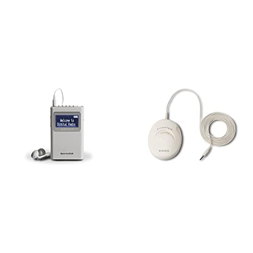 Roberts Radio Sports DAB5 DAB/DAB+/FM Personal Digital Radio - White & PT9918 Pillow Talk Speaker, white/cream
