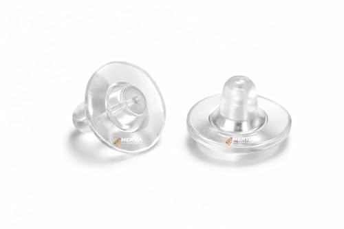Image of Mertia Earring Back Stopper (200 Pcs) - Secure Earring Backs for Studs, Earrings Back Stopper, Silicone Earring Back Stopper, Earring Safety Backs & Ear Lobe Support