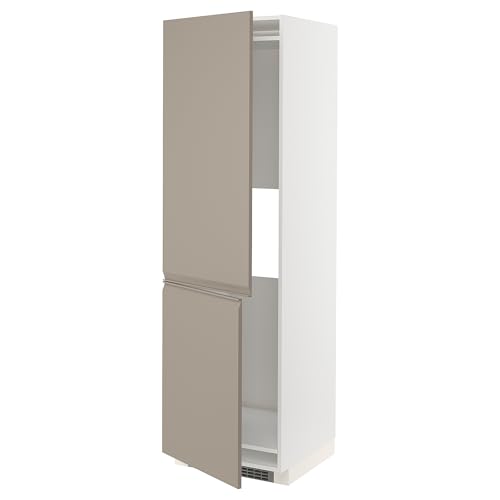ProTuning METOD Hi cab f nevera o congelador w 2 drs, blanco/Upplöv mate beige oscuro, 60 x 60 x 200 cm