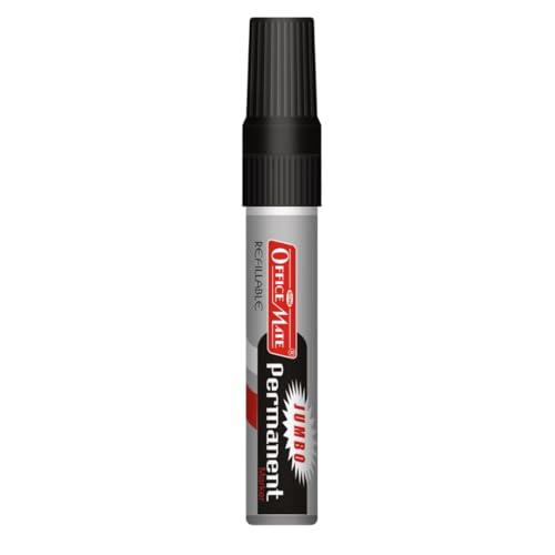 Image of Jumbo Permanent Marker Set | Large Chisel Tip Permanent Marker Pens | Waterproof & Smudge Proof Ink | Works on Cardboard, Plastic, Metal, Wood, Fabric & Glass | Pack of 2 Black Colour