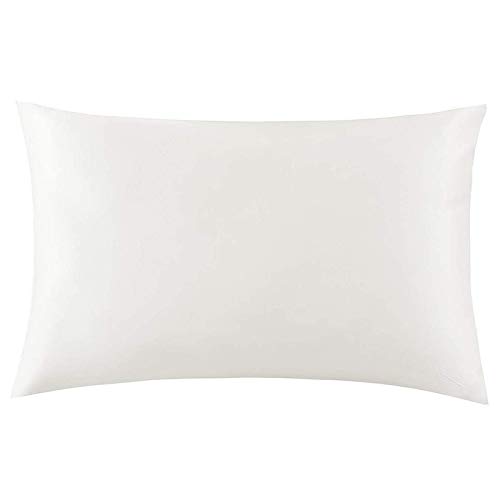 Cpolebev de Almohada de Seda de Morera Natural en Ambos Lados para el Cabello y la Piel, 600 Hilos, 50 X 75 Cm, Color Marfil