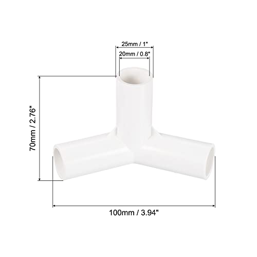 PATIKIL 20mm PVC Pipe Fittings, 1 Pack 3 Way Elbow Water Tubing Joint Connectors Adapters for Garden Irrigation Home Aquarium - Image 2