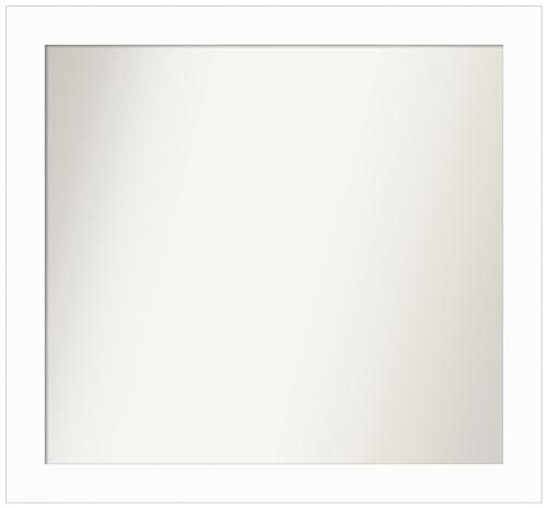 Amanti Art White Wall & Bathroom Mirror for Over Sink, 25x27 Small Mirror