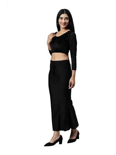 Image of Mehrang Stretchable Shimmer Saree Shapewear Petticoat for Women, Skirts for Women,Shape Wear Dress for Saree
