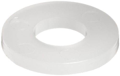 ❤ Crazy Deals Nylon 6/6 Flat Washer, Plain Finish, Off-White, #6 Hole Size, 0.15" ID, 0.44" OD, 0.04" Nominal Thickness (Pack of 100)