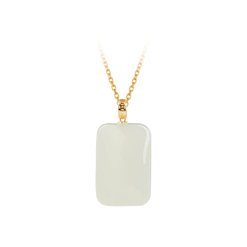 Collier en Or Pendentif Jade femme : bijou chaîne or et véritable pierre de jade vert