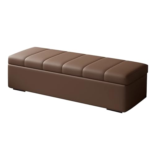 Banc de bout de lit coffre rectangulaire blanc 130 cm pour salon