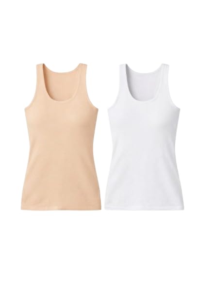 switchon Women Clothing & Innerwear Collection (Multiple Variants) Women White, Beige Camisole (Pack of 2)-picture-50