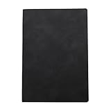 TYBGAU Boutique UK Carnet de notes en cuir PU avec marque page, planificateur de bloc notes en papier épais, papier Beige et Pages lignées, Journal Portable A5 Blocs mémo(Svart)
