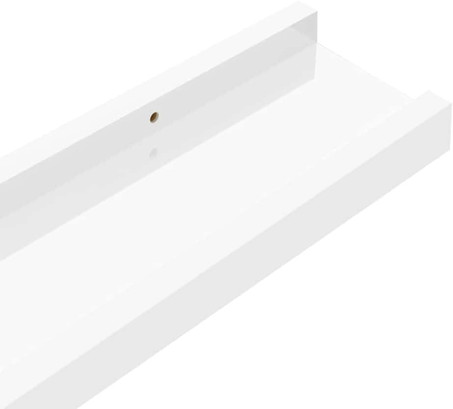 vidaXL Wall Shelf Set of 4 High Gloss White MDF Medium Wall mounting