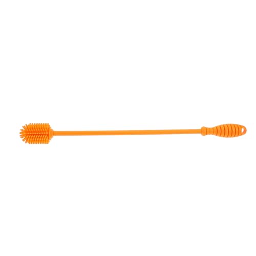 HEALEEP Cepillo de Limpieza de Silicona para Botellas y Extractores de Leche, Mango Largo Naranja, Adecuado para Limpiar Biberones y Utensilios de Cocina