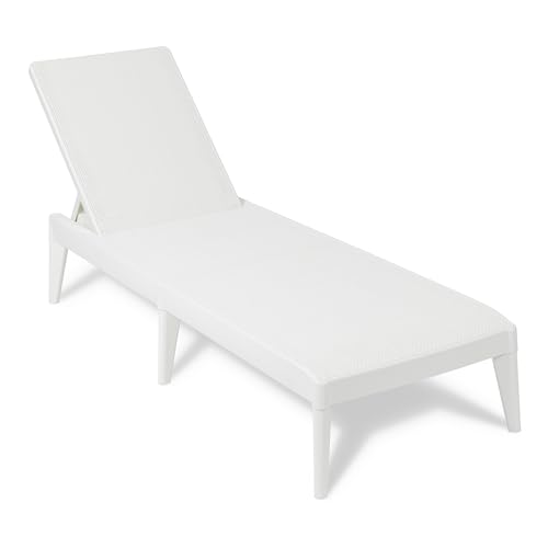 Toomax Sirolo Transat de jardin en plastique résistant anti-UV 60 x 186 x 29 cm avec dossier réglable pour extérieur, terrasse et piscine