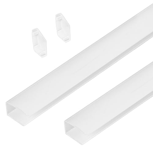 Estika Führungsschiene Set - 2 Stück - 150 cm - Weiß - Kunststoff - Für Verdunkelungsrollo, Sichtschutz Rollo, Thermorollo