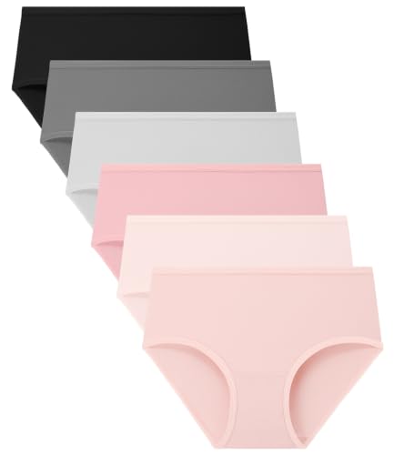 BAMBOO COOL Girls Underwear Tagless Bamboo Viscose Soft Full Coverage Kids Panties 6-14 Years Briefs 6-Pack