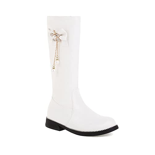 Bottes femme fermeture éclair latérale et tige haute en similicuir souple