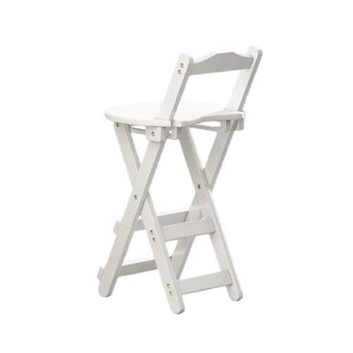 JoyeeLii カウンターチェア 折りたたみ式 木製 バー ハイチェア キッチン 高さ選べる 軽量 おしゃれ 省スペース 家庭用 ホームバー カフェ アイランド対応 (ホワイト,M)