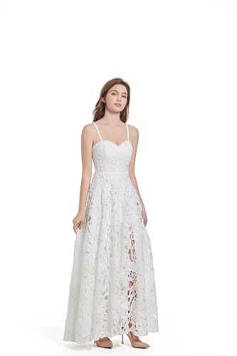 Sorayan Women's White Short Wedding Dresses Illusory Lace Bohemia Sweetheart
