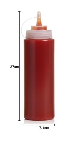 Image of Plastic Squeeze Bottle Ketchup Mustard Honey Sauce Dispenser Bottle - 650 ML (6pcs)