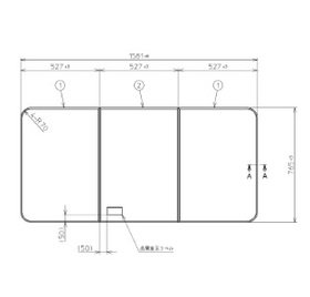 TOTO風呂ふた　PCD1660N TOTO PCD1660N#NW1 ふろふた[組みふた][3枚組][1580mm×765mm