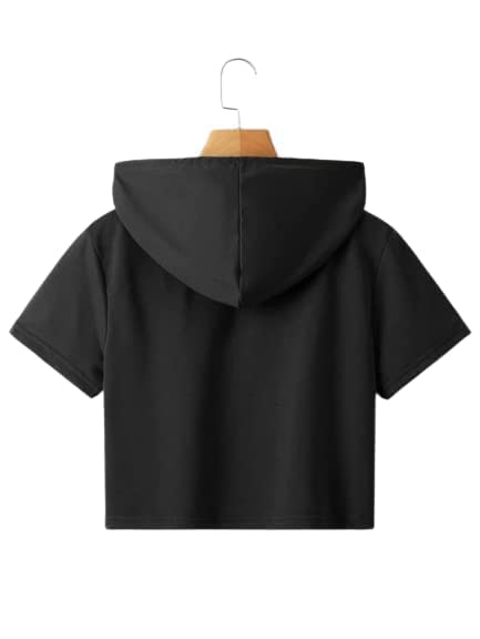 Image of Hoodie Crop Black Hoodies for Girls & Women