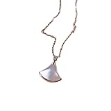 BRIGHTWINST Stainless Steel Silver Color Fan Pendant Necklace For Women Trend Party Fashion Jewelry PTPNU0913