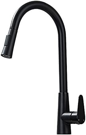 Robinet de cuisine douchette extractible noire et dorée flexible - 2