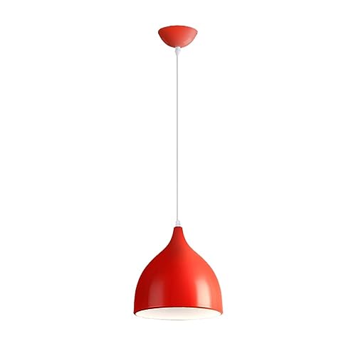 Lámpara colgante de metal verde de 6 pulgadas estilo nórdico para cocina y mesa