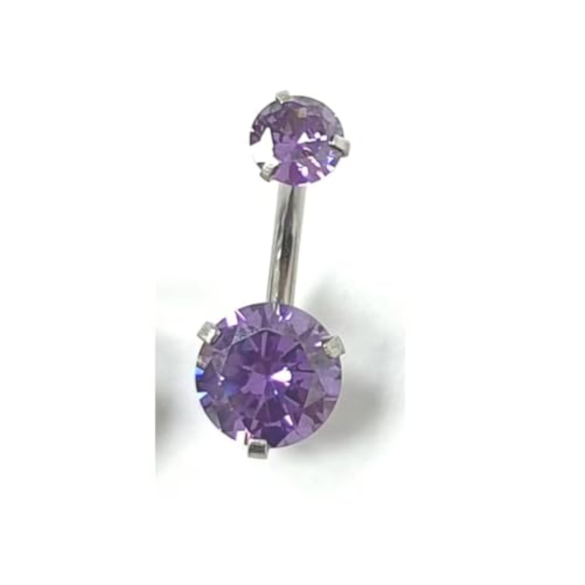 TTS Double Purple Stone Belly Button Ring for Women