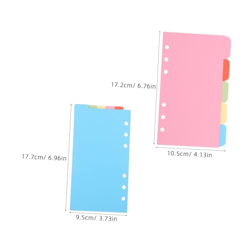 HOLIDYOYO 6 セット対応 活??隔板 カラフルなタブ付きバインダー仕切り紙 耐久性のある紙製 横型 縦型タブインデックス付き ノート メモ帳用整
