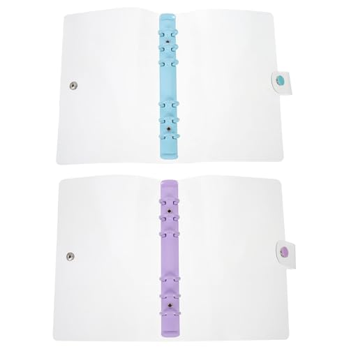 HAPINARY Carpeta de 6 Anillas para Libreta Cubierta de Plástico Transparente, 2 Piezas, Accesorio de Oficina Fácil de Usar para Escuela y Protección de Cuadernos
