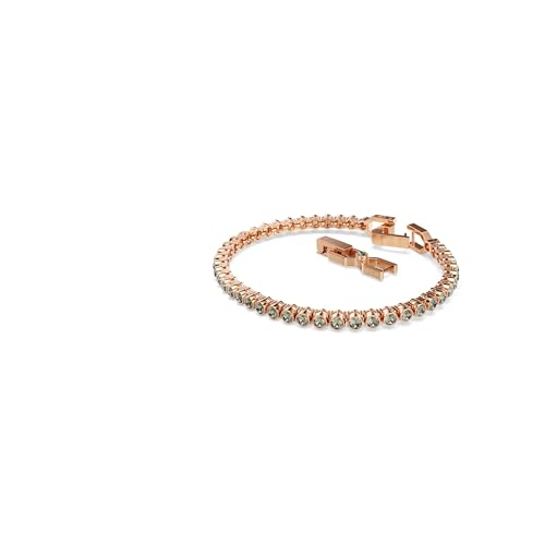 Swarovski Imber Emily Tennis bracelet, Round cut, Black, Rose gold-tone finish2