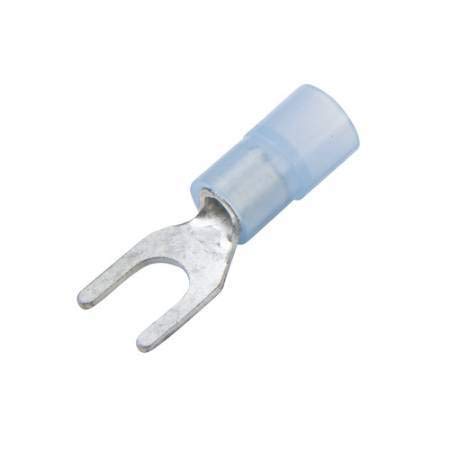 16-14 Gauge Nylon Insulated #10 Plain Spade Terminal Connectors (100 Pack)