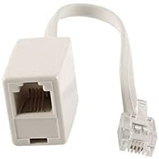 XYWHPGV RJ11 6P4C Band F Socket Telephone Adapter ADSL Splitter for Landline Telephone, White (c54c1 62dcf 48604 0e802 9c5c0 446d5